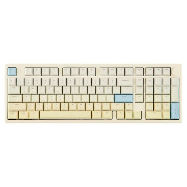 EPOMAKER GALAXY100 Lite 한글버전 알루미늄 유무선 기계식 키보드 QMK/VIA, 제조사축, 마블 화이트축, 옐로우