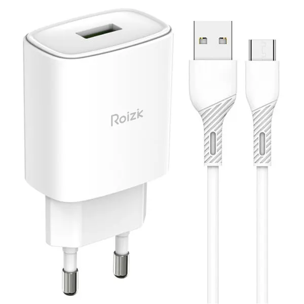 로이직 15W QC3.0 고속 분리형 충전기 + C타입 케이블 1.2m 세트 RZ-B10, 화이트, 1세트