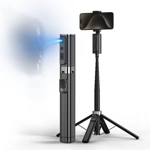 루이트 9세대 얼굴인식 트래킹 셀카봉 블루투스 삼각대 RT-JS9 150CM, 1개, 블랙, RT-JS9