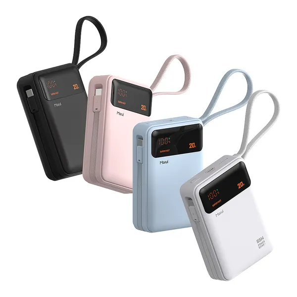 모루이 65W 20000mAh PD PPS MT-65 대용량 초고속충전 보조배터리, 블랙, 보조배터리