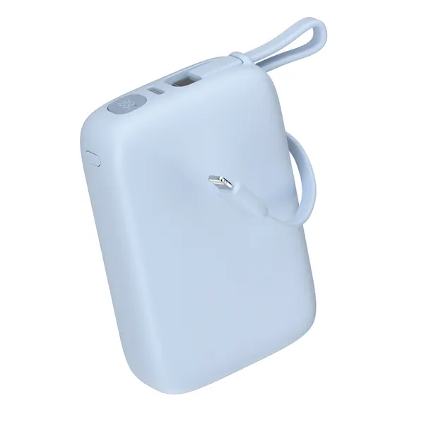 이어맥 PD 22.5W 고속충전 케이블 일체형 미니 보조배터리 20000mAh, 스카이, PTPB-13