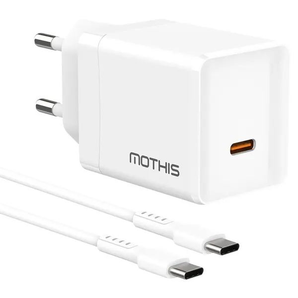 모디스 45W GaN PD 3.0 PPS 초고속 충전기 어댑터 + C to C 60W 케이블 1.5m 세트, 화이트, 1세트