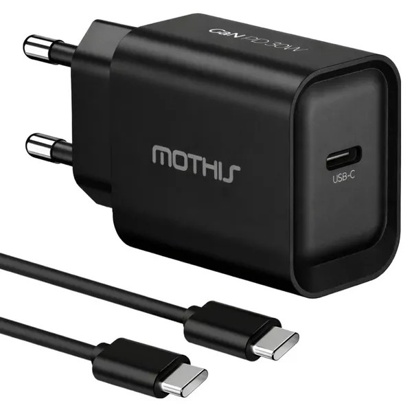 모디스 30W GaN PD 3.0 PPS 초고속 충전기 어댑터 + C to C 초고속 케이블 1.2m 세트, 블랙, 1세트