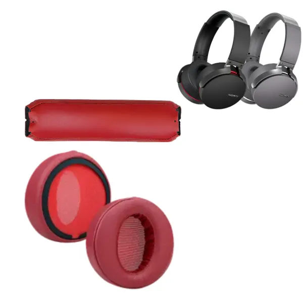 소니 MDR-XB950BT XB950B1 쿠션 이어패드 헤드빔 슬리브 교체용 호환용, 레드, 1세트