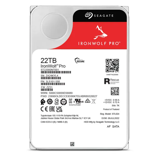 씨게이트 IronWolf PRO NAS용 HDD 2p, 22TB, ST22000NT001