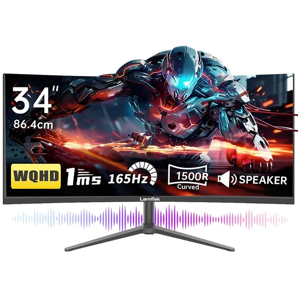 LarmTek 게이밍 모니터 27인치 34인치 49인치 울트라와이드 FHD/QHD/WQHD/4K/DQHD/5K 165Hz/240Hz 커브드 화면 고주사율 내장스피커 높이조절 스탠드