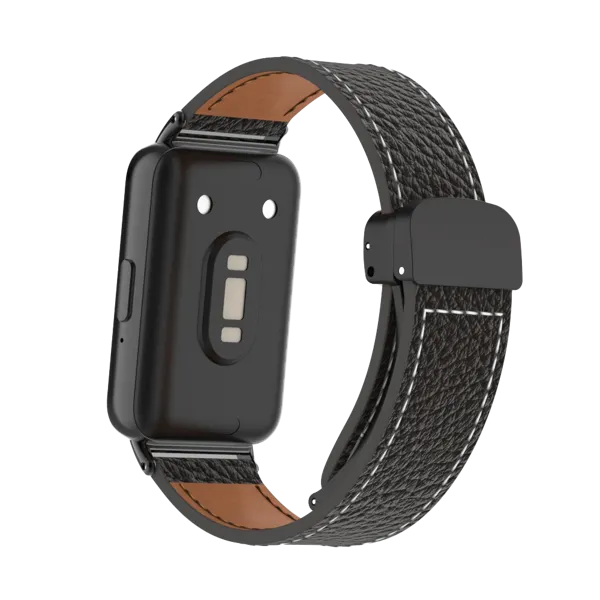 TAOMI 갤럭시 핏3 호환 가죽 D버클 스트랩, 블랙