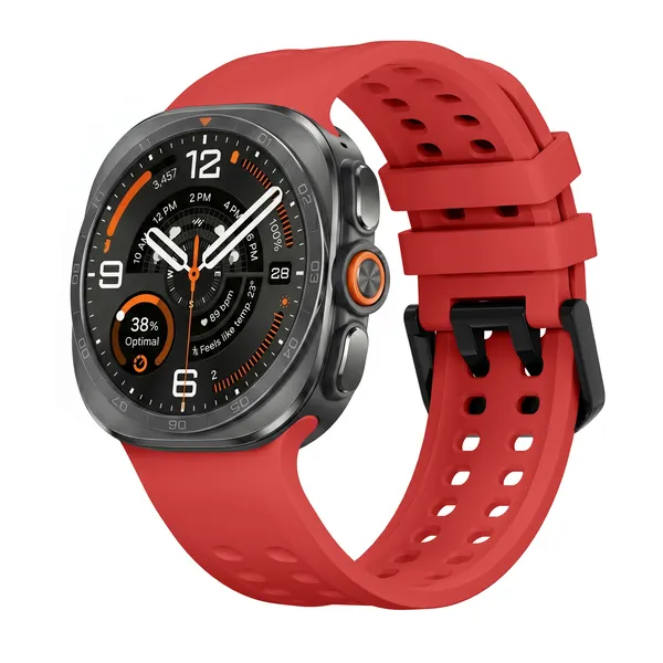 갤럭시워치 ultra 울트라2/1 실리콘 스트랩 47mm 2026/2025/2024, 레드, 1개